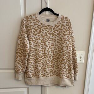Aerie Leopard Print Split-Hem Sweatshirt